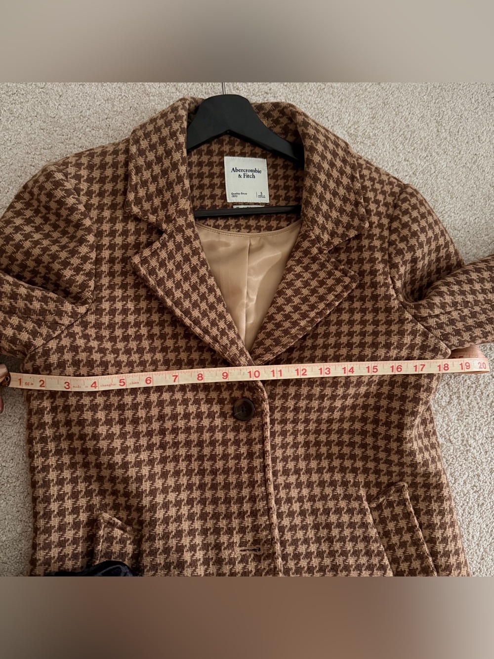 ABERCROMBIE | HOUNDSTOOTH WOOL DAD COATđź§Ąđź’« - Picture 5 of 8